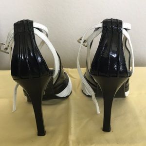 Black and white heels